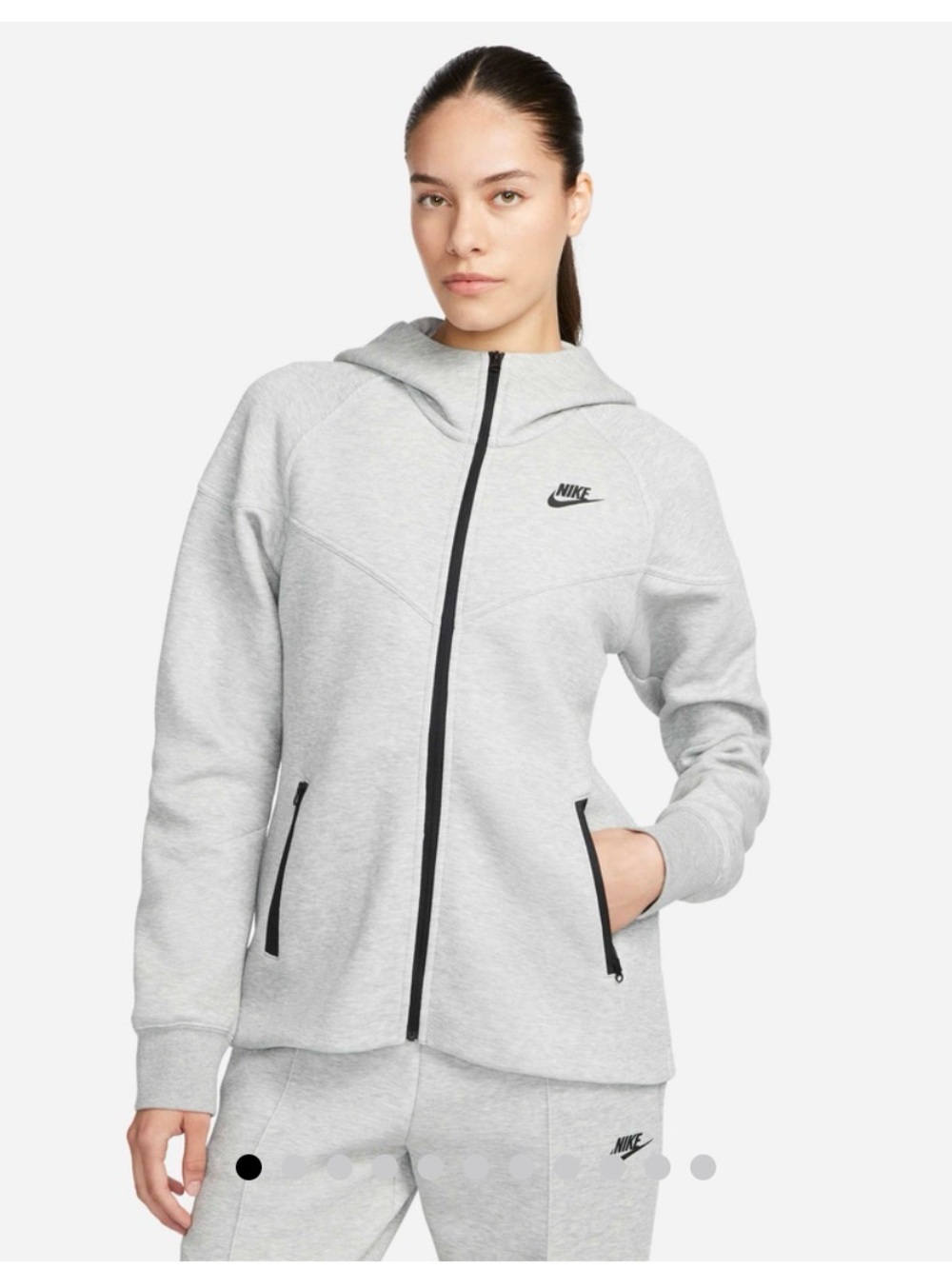 Nike Sportswear Tech Fleece Women’s Light Gray Full-Zip Hooded Sweatshirt